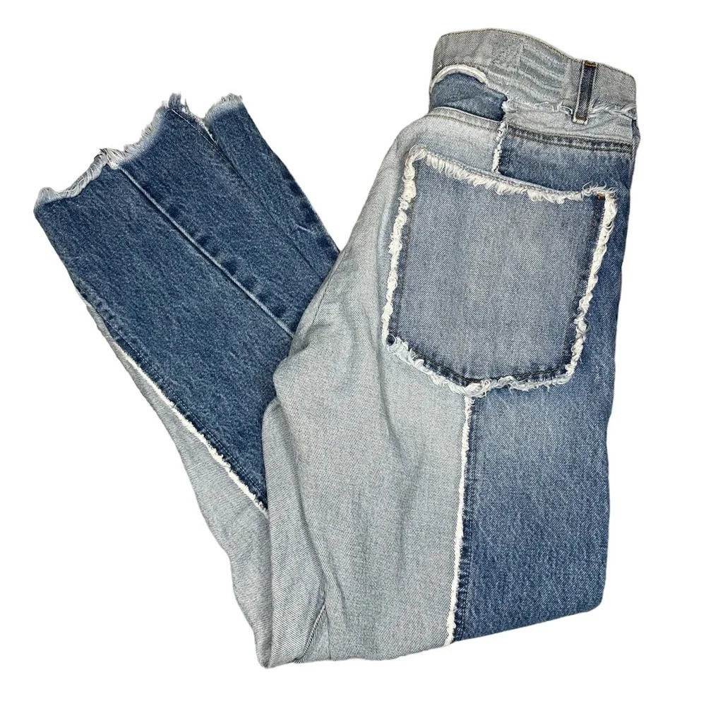 Revice Frayed Two-Tone Cropped Jean. Sz: 27